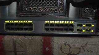 Startup of Cisco Systems Catalyst Switch 3750G Series PoE24 [upl. by Magdau]