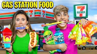 Eating Only GAS STATION FOOD for 24 Hours 🤮 [upl. by Aisemaj]