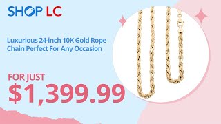 10K Yellow Gold 6mm Rope Chain Necklace 24 Inches [upl. by Griffiths]