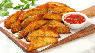 Crispy Potato Wedges  Perfect Oven Baked Snack Side or Appetizer [upl. by Constancia]