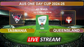 🔴Marsh one day cup live  Tasmania vs Queensland Live Cricket Score amp Commentary [upl. by Allerbag]