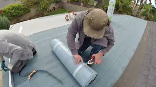 Time lapse of Certainteed Flintlastic SA roofing on backyard patio [upl. by Mortie847]