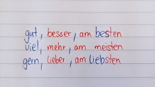 gut besser am besten  Komparation der Adjektive  Steigerung der Adjektive  Deutsch A1  13 [upl. by Ihcelek]