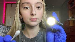 ASMR  Medical Tests On You Eye ExamEar Exam Lice Check etc [upl. by Nagorb]