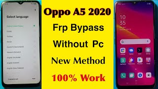 Oppo A5 2020 Frp Bypass  Without Pc  Oppo A 2020 Forgot Password Frp Bypass New Method [upl. by Ziana]