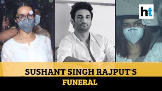 Sushant Singh Rajput funeral Kriti Sanon Shraddha Kapoor others attend [upl. by Pernell542]