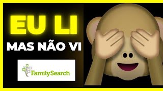 INFORMAÇÕES DESPERCEBIDAS NO CADASTRO DO ANCESTRAL NO FAMILYSEARCH [upl. by Phira]