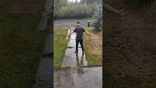 Bro VS the Elements rain hail storm [upl. by Sharlene]