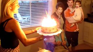 My Grandma celebrates her epic 102 birthday by blowing out all 102 candles on her cake by herself [upl. by Eahsed]