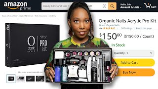 I Tested a PRO Acrylic Kit from AMAZON  Organic Nails [upl. by Zeena]