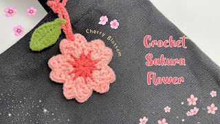 Crochet Sakura Flower 🌸  Cherry Blossom Tutorial  Móc Hoa Anh Đào [upl. by Cedar]