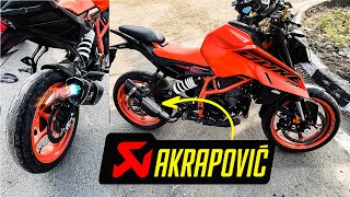 DUKE 390 GEN 3 EXHAUST MODIFIED 🔥  AKRAPOVIC  CRAZY SOUND 🔥🔥 duke390gen3 duke390 gen3 exhaust [upl. by Ayotal]