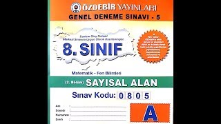 8 Sınıf Lgs ÖZDEBİR DENEME 5 Çözümler [upl. by Iblehs]