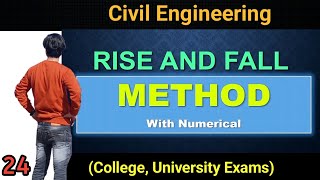 Rise and Fall method numerical basic civil Engineering rgpv first year  civil rgpv levelling [upl. by Yeltneb]