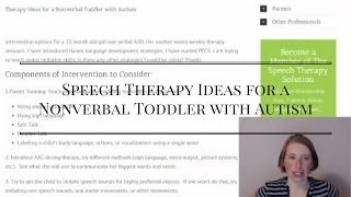 Speech Therapy Ideas for a Nonverbal Toddler with Autism [upl. by Almeeta]