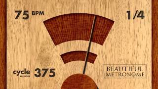 75 BPM 14 Wood Metronome HD [upl. by Tychon576]