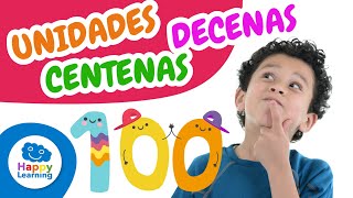 UNIDADES DECENAS y CENTENAS  MATEMÁTICAS para Niños  Happy Learning 🔢🎓matemáticas happylearning [upl. by Charlet257]