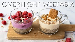 5Minute Cheesecake Overnight Weetabix 2 Variations Healthy Breakfast Vegan [upl. by Yttisahc708]