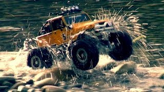 Tamiya CR01 Modified Jeep in a River and Water Excursion [upl. by Norrab]