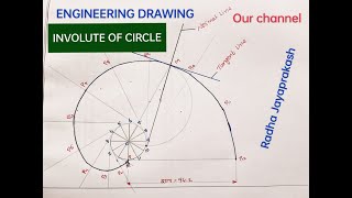 HOW TO DRAW A INVOLUTE OF CIRCLE IN ENGINEERING DRAWING [upl. by Llertak947]