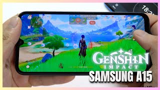 Samsung Galaxy A15 5G Genshin Impact Gaming test  Dimensity 6100 90Hz Display [upl. by Ovatsug]