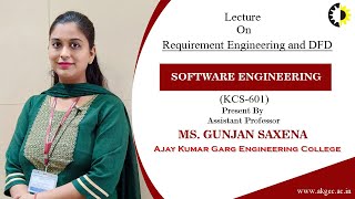 REQUIREMENT ENGINEERING AND DFD  SOFTWARE ENGINEERING  LECTURE 02 BY MS GUNJAN SAXENA  AKGEC [upl. by Thorbert]