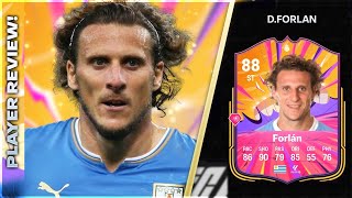 CRACKED SHOOTING 88 RATED HERO CARD DIEGO FORLAN PLAYER REVIEW  EA FC25 ULTIMATE TEAM [upl. by Hplodnar]