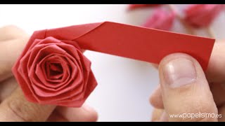 🌹 Cómo hacer rosas con una tira de papel tipo quilling [upl. by Nannarb]