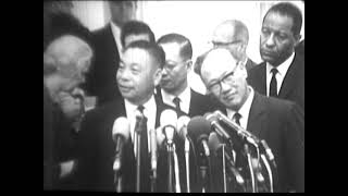 General Chiang Chingkuo meets President Lyndon Johnson 23091965 [upl. by Dollar]