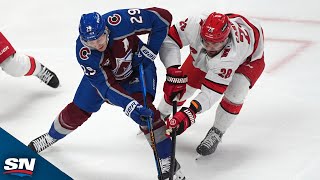 Avalanches MacKinnon Lehkonen Pot BackToBack Goals 53 Seconds Apart [upl. by Frazier]