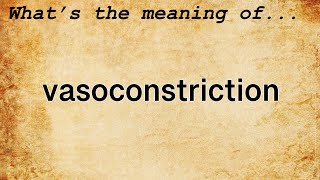 Vasoconstriction Meaning  Definition of Vasoconstriction [upl. by Yssep243]