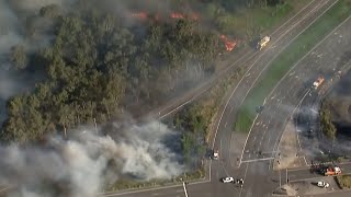 Emergency level grassfire in Sydneys southwest [upl. by Libbey]