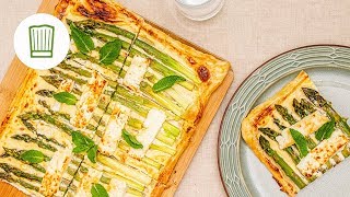 BlätterteigTarte mit grünem Spargel  Chefkoch [upl. by Atiniv]