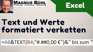 Texte und Werte in Microsoft Excel formatiert verketten [upl. by Aket9]