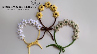 DIADEMA DE FLORES A CROCHET  TUTORIAL FÁCIL Y RÁPIDO [upl. by Dnalerb]