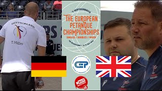 Huitième ALLEMAGNE vs ANGLETERRE Championnat dEurope doublette à pétanque 2022 au PaysBas [upl. by Blackington499]