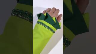 Sleeve design with pleats arranged  Sewing tips and triks sewing sewinghacks [upl. by Adeehsar]