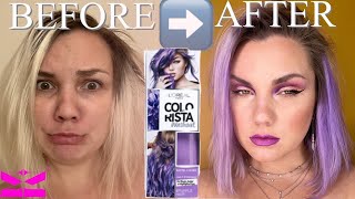 COLORISTA BY LOREAL SEMIPERMANENT COLOR IN PURPLE  REVIEW  TRY ON [upl. by Ingra]