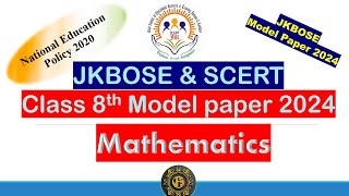 Class 8th Math Model Paper 2024  SCERT Class 8th Math Model Paper Explained  NEP 2020  SBA [upl. by Assille]