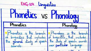 Phonetics VS Phonology ENG104 linguistics 2ndsemester punjabuniversity pu [upl. by Combe]