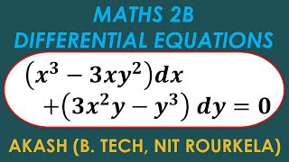 Differential Equations LAQ 6  x33xy2dx3x2yy3dy0  differentialequations [upl. by Aisercal]