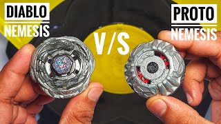 Diablo Nemesis vs Proto Nemesis Beyblade Battle Metal Fury [upl. by Akemot683]