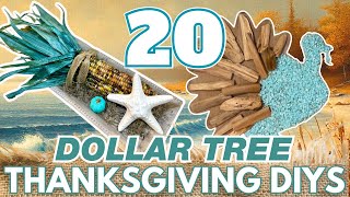 🌽 Sea Sand amp Thanksgiving 20 Dollar Tree DIYS for Coastal Fall Decor [upl. by Sirtaeb]