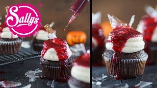 Halloween Oreo Cupcakes mit Blut und Glassplittern  Sallys Welt [upl. by Placido]