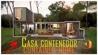 DISEÑO de CASA con CONTENEDORES MARITIMOS  CONTAINER HOUSE  DISEÑO INOVADOR con 21  60M2  2020 [upl. by Eidnac]