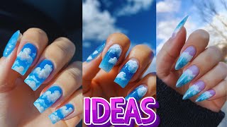 🌥️ Uñas Acrílicas con Nubes Diseños y Decoraciones  Nailsuper ⭐ [upl. by Bille]