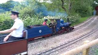 Athelstan and Pioneer cross at Moors Valley Railway [upl. by Llertnauq976]