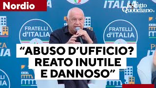 Il ministro Nordio difende labolizione dellabuso dufficio quotSarà un volano per leconomiaquot [upl. by Nylime639]