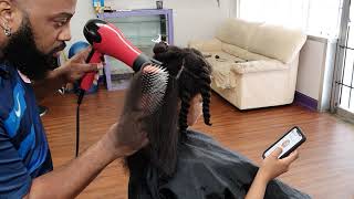 How to do a Proper Blowout on Coarse Kinky Natural Hair [upl. by Onitram21]