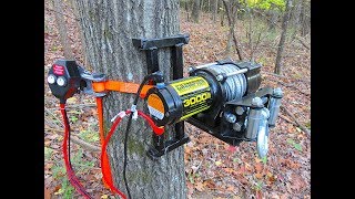 Electric Tree Winch  Portable Deer Winch  Welding [upl. by Bertina]